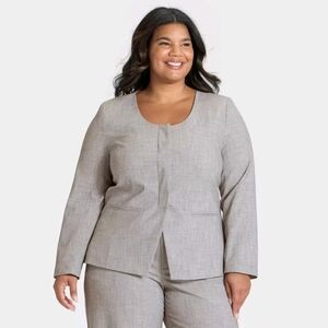 NWT Gray Collarless Blazer Size 3X